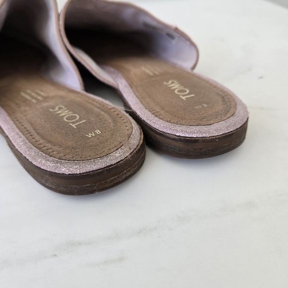 Tom’s Pink Metallic Jutti Mule Slip-on Flats Size 8 - Picture 13 of 15